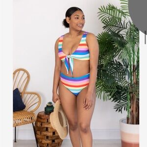 Pink Lily | Front Tie Bikini Top